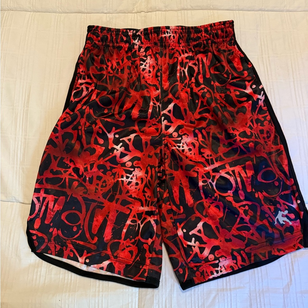 AND1 Red and Black Athletic Shorts